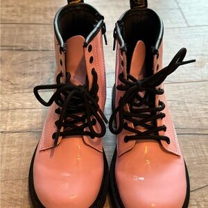 Dr. Martens Kids Pink Lace-Up Boots